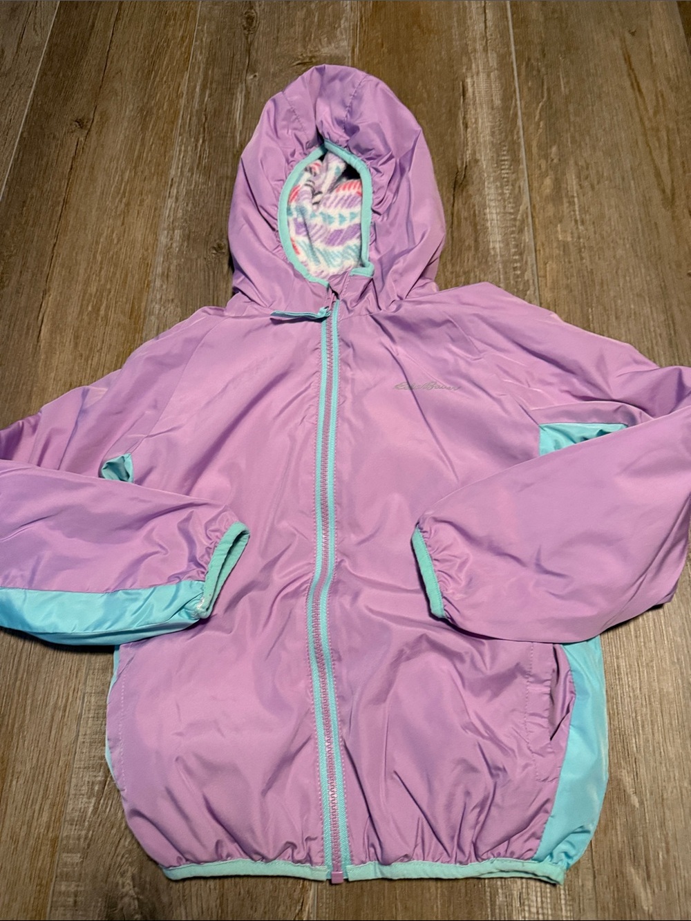 Eddie Bauer Lavender and Aqua Kids Hooded Jacket